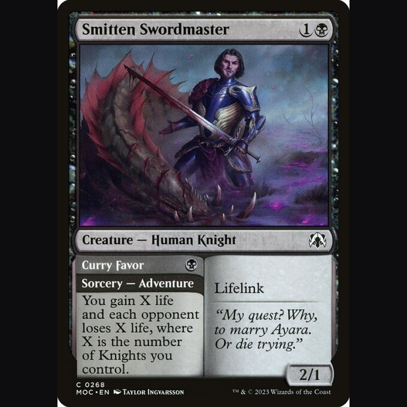 Smitten Swordmaster // Curry Favor - NM - No Foil - ES